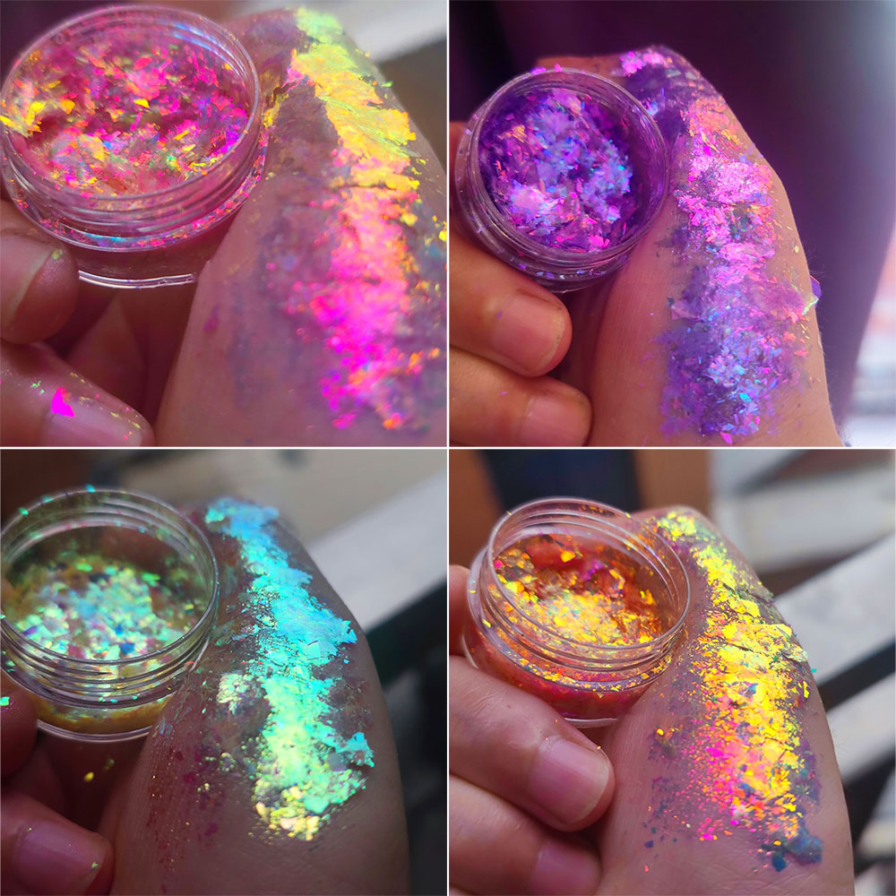 Eyeshadow Glitter Pigment - Glinsterende Kameleon Nagel Opaal Vlokken Magische