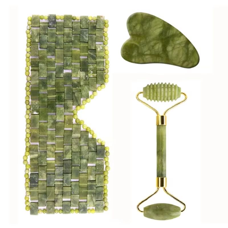 Jade Roller Gua Sha - Jade oogmasker gezichtsmassager natuurlijke steen gouache