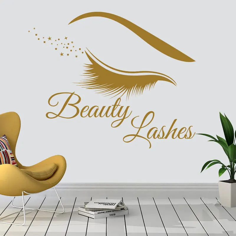 Beauty Makeup Wallpaper - Moderne wimpers wimpers muursticker vinyl interieur
