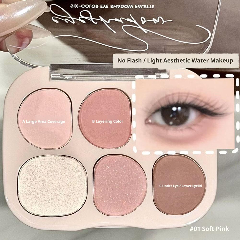 Beauty Makeup Palette - 6 kleuren Matte oogschaduw Blush Poederpalet