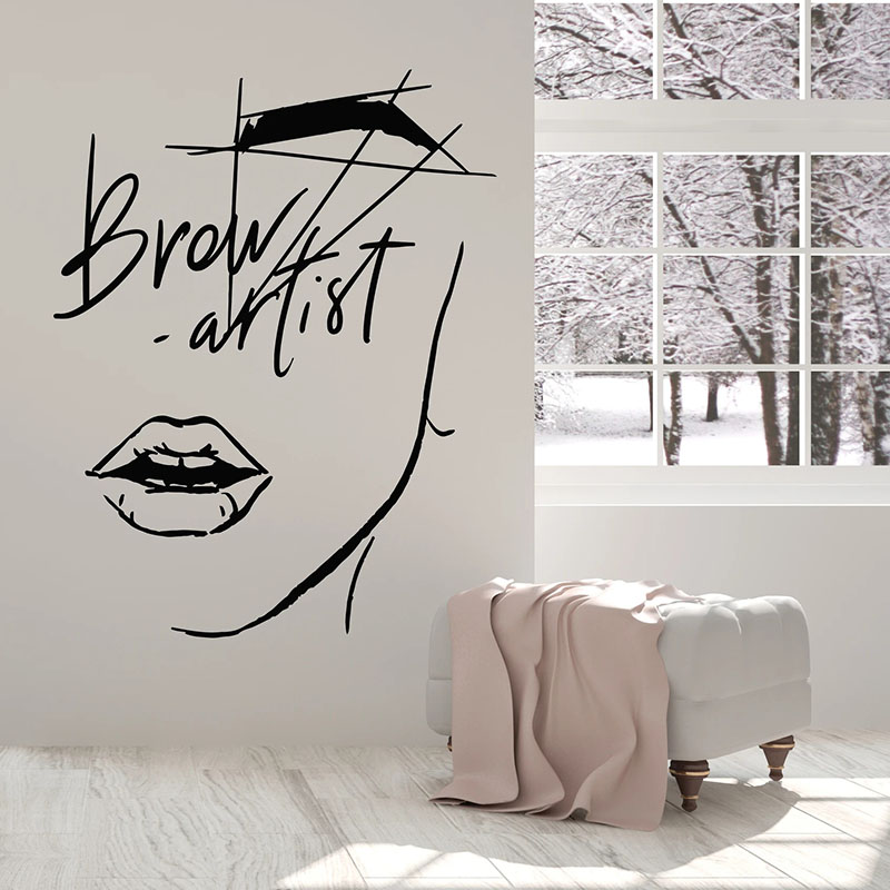 Beauty Makeup Wallpaper - Abstract Meisje Gezicht Muurtattoo Wimpers Brow
