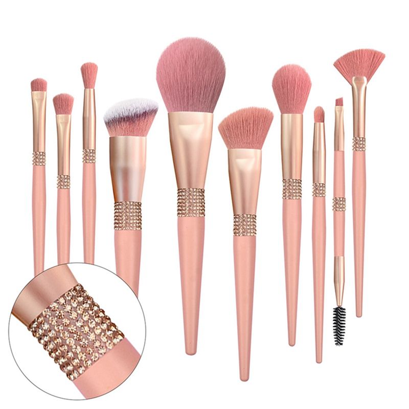 Beauty Makeup Filter - A38F 10-delige koraalrode briljante make-upborstelset Zacht