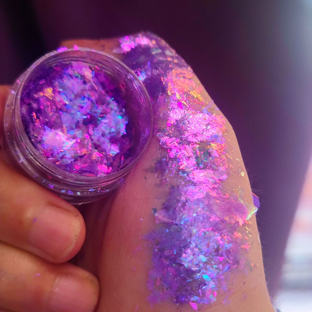 Glinsterende Kameleon Nagel Op - Eyeshadow Glitter Pigment recensie en prijs